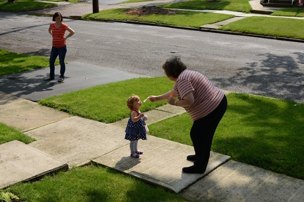 Blowing bubbles with Grandma1